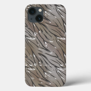 Glass tile 3D liquid tiger zebra skin leather  iPhone 13 Case