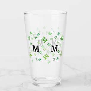 Glass Tumbler - Jumbled Letters in Green