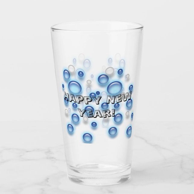 Glass Tumbler - New Year Bubbles (Front)