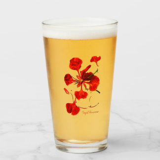 Glass Tumbler Royal Poinciana 16 onz