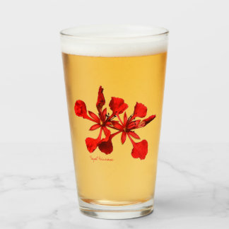 Glass Tumbler Royal Poinciana 16 onz