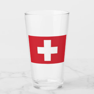 Glass Tumbler Switzerland Flag 16 onz