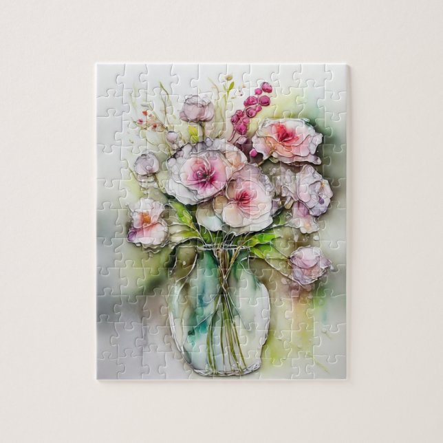 Glass Vase with Flowers Jigsaw Puzzle (Vertical)