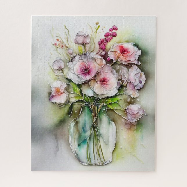 Glass Vase with Flowers Jigsaw Puzzle (Vertical)