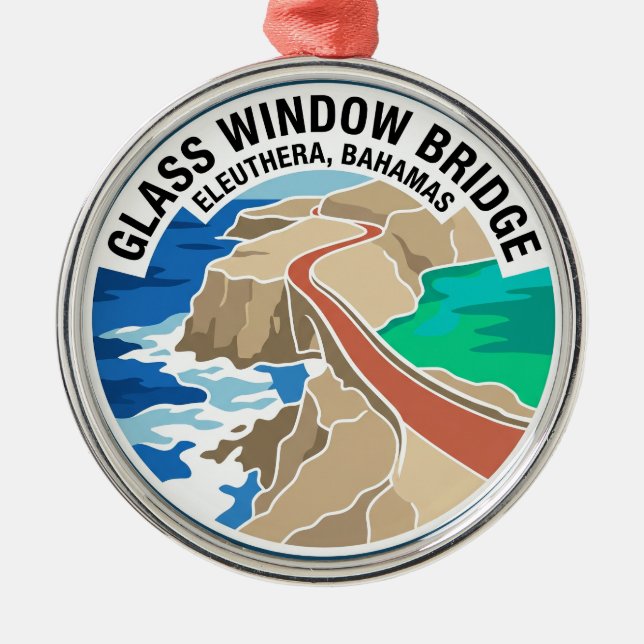 Glass Window Bridge Bahamas Metal Tree Decoration (Front)