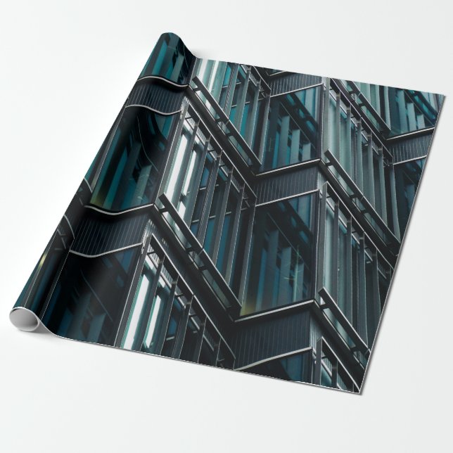 GLASS WINDOW BUILDING WRAPPING PAPER (Unrolled)