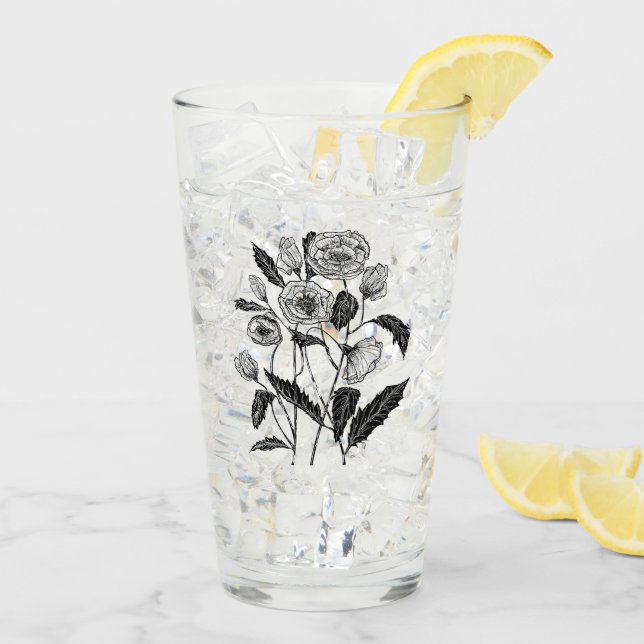Glass wirh Poppy (Back Ice)