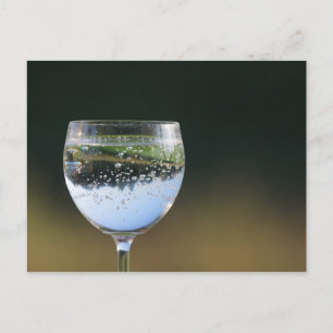 Glass with drink. postcard