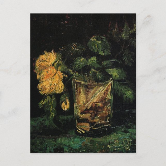 Glass with Roses by Vincent van Gogh Postcard (Front)