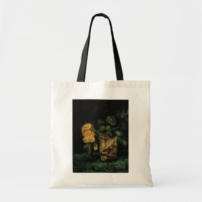 Glass with Roses by Vincent van Gogh Tote Bag (Front)