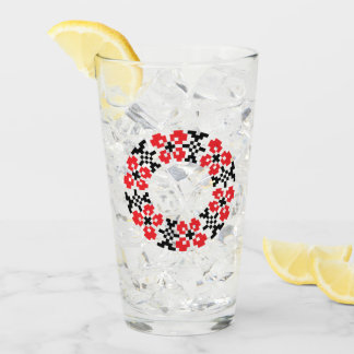 Glass with Ukrainian design