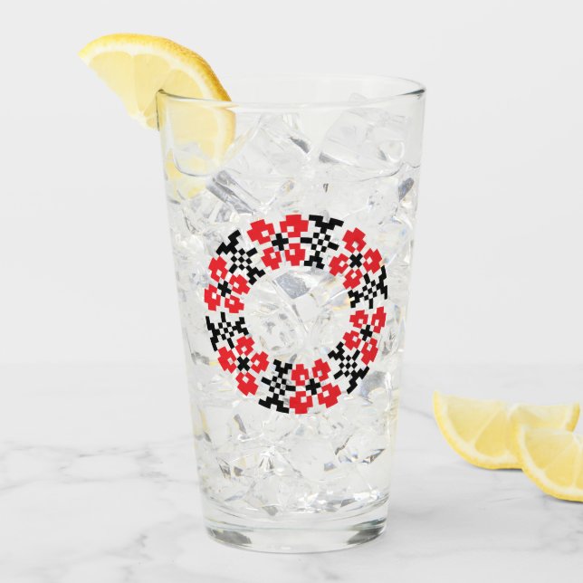 Glass with Ukrainian design (Front Ice)