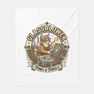 Glassblower Stained Glass Maker Cat Glassblower St Fleece Blanket