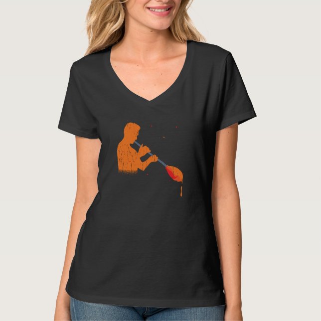 Glassblowing With A Glass Blower T-Shirt (Front)