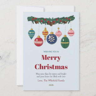 Glassblown Bauble Family Christmas Card
