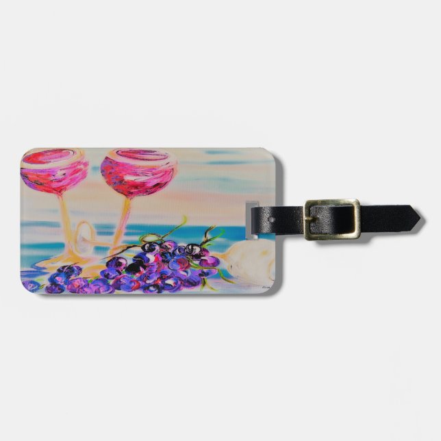 Glasses and Grapes Dreamy Style Luggage Tag (Front Horizontal)