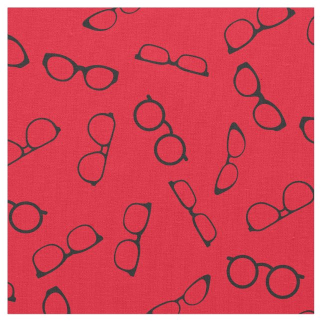 Glasses Cute Optician Optometrist Red Fabric (Close Up)