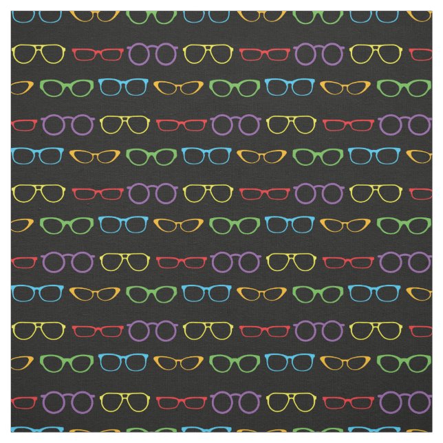 Glasses Cute Optician Rainbow Fabric (Swatch)