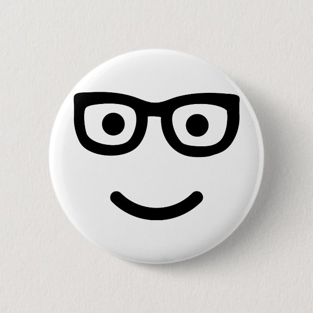 Glasses geek nerd 6 cm round badge (Front)