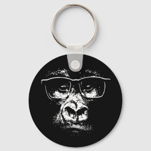 Glasses Gorilla Key Ring