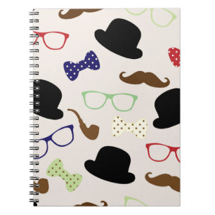 Glasses, Hats and Moustache Spiral Notebook
