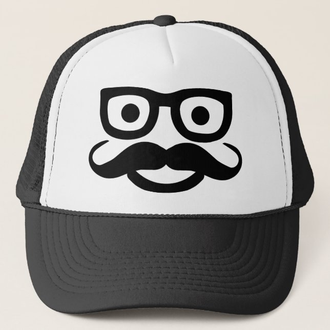 glasses moustache trucker hat (Front)