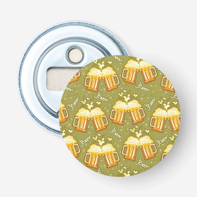 Glasses Of Beer Pattern Bottle Opener (Front)