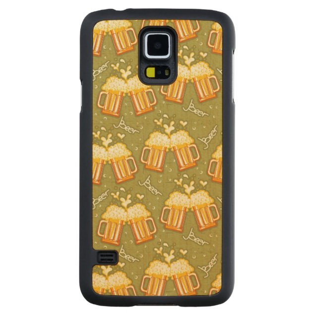 Glasses Of Beer Pattern Carved Maple Galaxy S5 Case (Back)