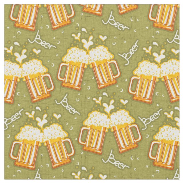 Glasses Of Beer Pattern Fabric (Close Up)