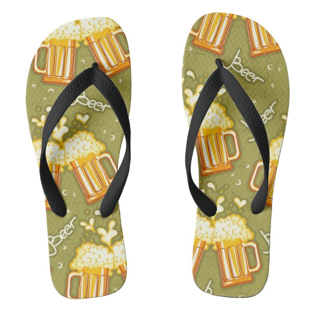 Glasses Of Beer Pattern Jandals (Footbed)