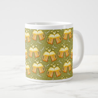 Glasses Of Beer Pattern Large Coffee Mug