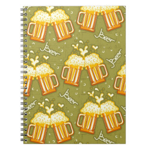Glasses Of Beer Pattern Spiral Notebook