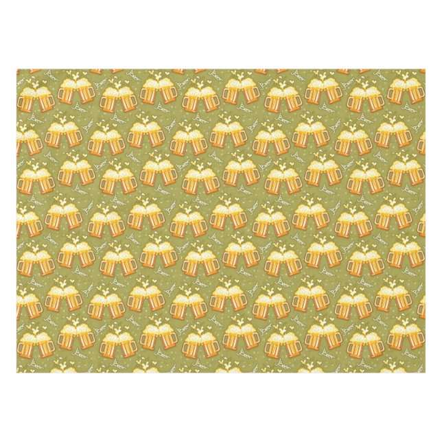 Glasses Of Beer Pattern Tablecloth (Front (Horizontal))