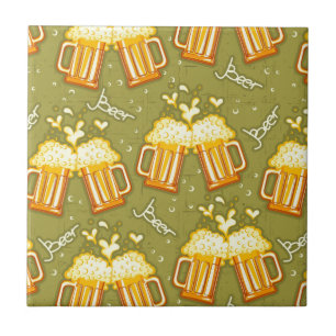 Glasses Of Beer Pattern Tile