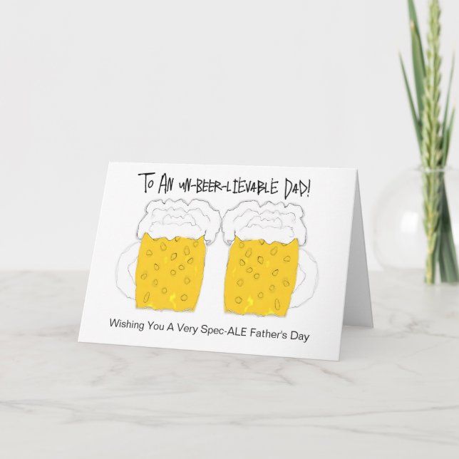 Glasses Of Beer Personalised Father's Day Card (Front)