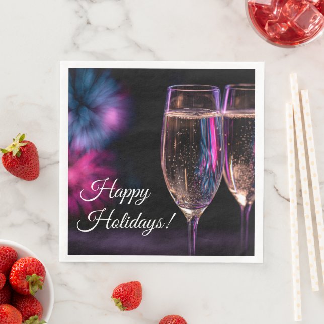 glasses of champagne for New Year's Napkin (Insitu)