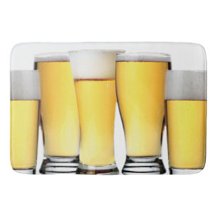 Glasses of Ice Cold Beer Bath Mat