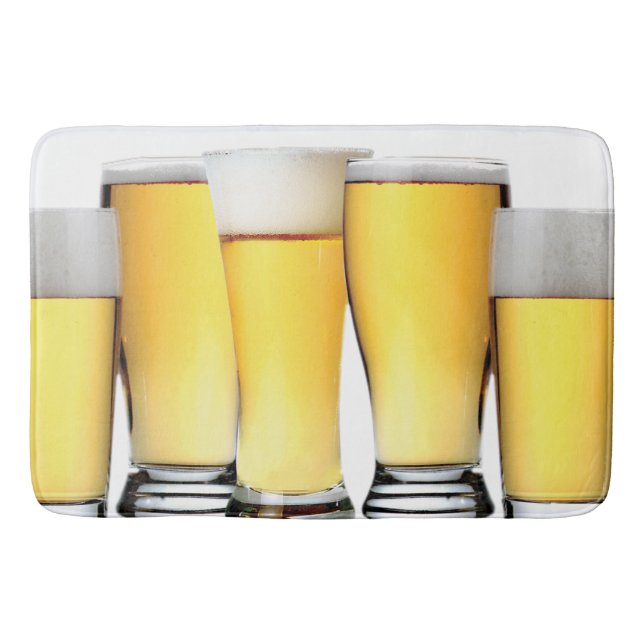 Glasses of Ice Cold Beer Bath Mat (Front)