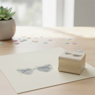 Glasses Rubber Stamp