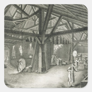 Glassmaking factory, from the 'Encyclopaedia' by D Square Sticker