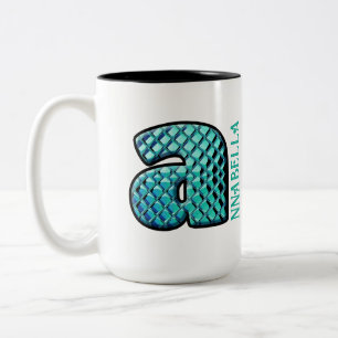 glasstiles monogram - a Two-Tone coffee mug