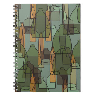 Glassware Galore: Vintage Bottle Pattern Notebook