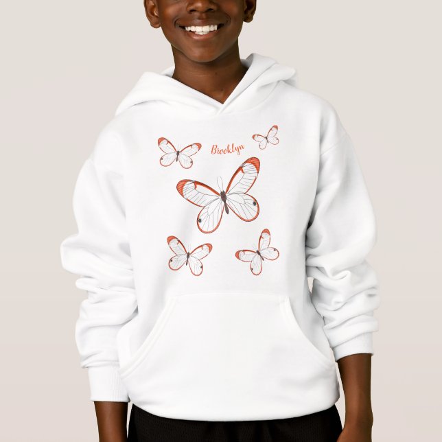 Glasswing butterfly cartoon illustration  (Front)