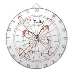 Glasswing butterfly cartoon illustration dartboard