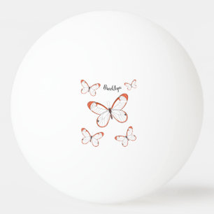 Glasswing butterfly cartoon illustration  ping pong ball