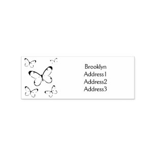 Glasswing butterfly cartoon illustration rubber stamp