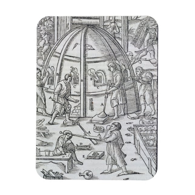 Glassworks, illustration showing the marble furnac magnet (Vertical)