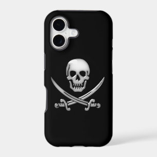 Glassy Pirate Skull & Sword Crossbones