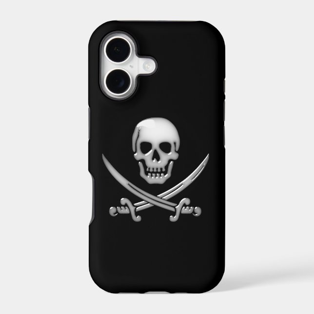 Glassy Pirate Skull & Sword Crossbones (Back)