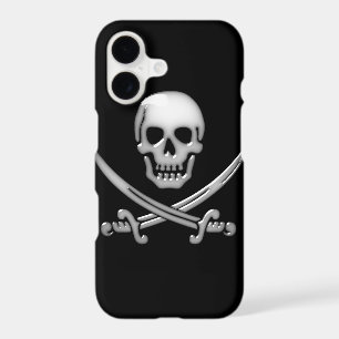 Glassy Pirate Skull & Sword Crossbones